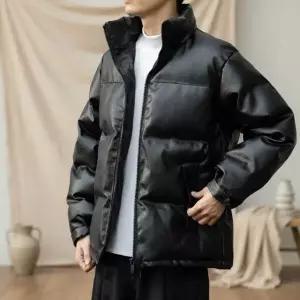 [다잇템] 남성 폴라넥 데일리 레더 그런지 패딩점퍼24570222588872