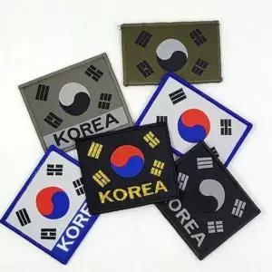 밀리터리 와펜 암수부착패드기본제공 태극기 자수 패치 부착용 ...
