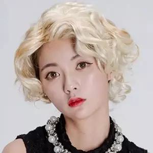 금발 여성 축제용 웨이브 무대용 짧은 단발 가발-WFNWSZ6