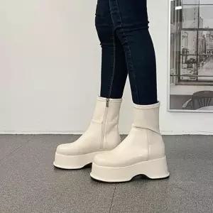 봄여자신발 워커 가을신상 통굽 발목 부츠힐 미들힐