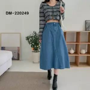 [하프클럽/]포인트 데님 롱스커트 여성 데일리 캐주얼 스커트