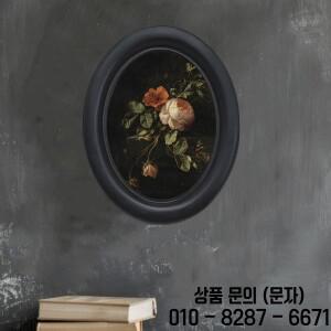레트로 할로윈 모란 꽃 장식 벽화 1개   수제 타원형 나무 예술(5.25x4.16인치) 크리스마스 추수감사절 빅