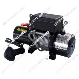 12000LBS/13500LBS 12V/24V 전동 윈치 (리모컨 포함) 자동차 트레일러 로프 견인 스트랩 ATV 트럭 오프로드