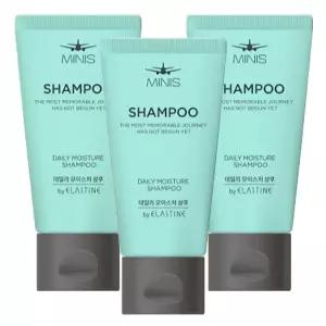 엘라스틴 미니스 모이스처 샴푸 50ml x 3개 여행용 휴대용 샤워 목욕 세면도구