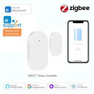 Ewelink ZigBee 도어 윈도우 센서 엔트리 보안 도난 알람 스마트 라이프 마그네틱 Alexa Google