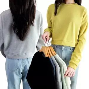 [하프클럽/]얇은 루즈핏 크롭 긴팔 맨투맨 6컬러 데일리 캐주얼 상의
