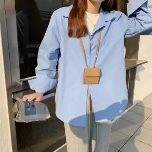 [하프클럽/]루즈핏 고무 소재 데일리 긴팔 셔츠