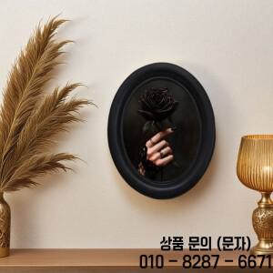 레트로 할로윈 고딕 스타일 휴대용 장미 벽화 1개   수제 타원형 나무 예술(5.25x4.16인치) 크리스마스 추
