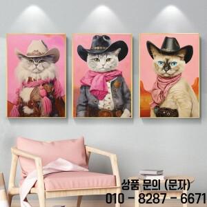 1pc 프레임리스 캔버스 페인팅 샴 고양이 개 고귀한 카우보이 초상화 동물 포스터 인쇄 벽 예술 그림 생활