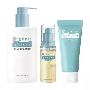 선물용 오가닉그라운드 유아 아기 베이비 신생아 3종 로션 오일 고보습크림50ml 쇼핑백 포함