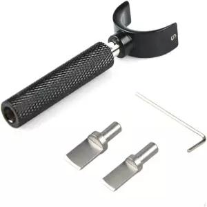 OWDEN 프로페셔널 가죽 도구 두 가지 크기의 칼날을 가진 회전 칼 이 S 핸들 직경 10mm 조절 가능한 손잡이