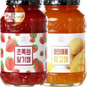 초록원 딸기잼 1kg+파인애플망고잼 1kg