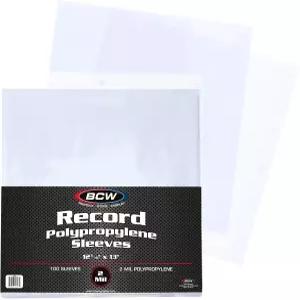 BCW 33 RPM 레코드 슬리브 - 100 CT 폴리프로필렌 비닐 아우터 두께 2백만 앨범 보호대