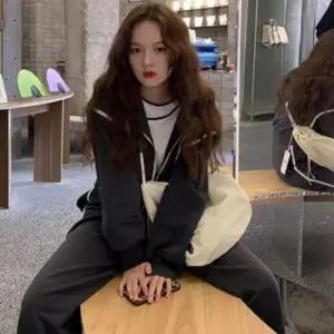 [텐바이텐]여성 바지 절개 위아래한벌 여성트레이닝셋업 후드집업