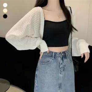 [텐바이텐][홍은]여성 여름 얇은 소재 펀칭 볼레로 카디건 가디건 봄볼레로 니