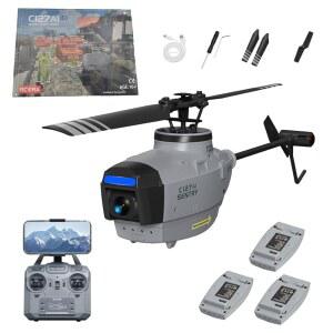 카메라가 장착된 YOMTDIY C127AI RC 헬리콥터 모델 2 4G 4CH 원격 제어 군용 항공기 스 트 드론 소년 성인