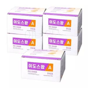 병원알콜솜 이도스왑A x 소독용 이소프로필 알콜솜 100매 5개