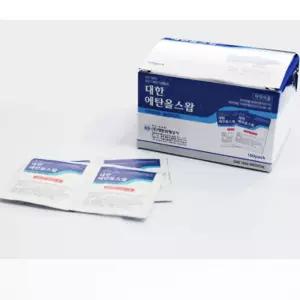 (대한)에탄올스왑(1매포장) BOX(100매 60통) 국산신형알콜 알코올솜 알콜 병원 대량솜 부직포 재질