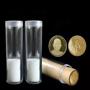 호환  1pcs 19-32mm 투명 플라스틱 롤 동전 보관 튜브 보호 튜브 홀더 동전 수집 보호 총 도 도구