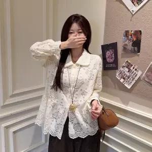 플라워 플레어 블라우스 복스 가스 바스 크림 아크릴 기모 조명 펀칭 LL-1006333