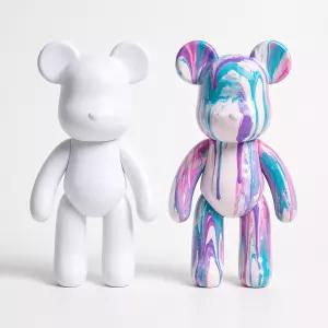 무지 DIY 베어 곰돌이 푸어링아트 피규어 커스텀 콜라쥬아트 만들기 18cm