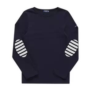 세인트제임스 긴팔 0844 NAVY ECRU NAVY 메르디앙 모던 스트라이프 엘보 패치 긴팔티 당일발송