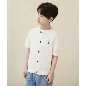 빈폴 키즈 BEANPOLE KIDS 솔솔니트 반소매 면 크로쉐 라운드 카디건 아이보리 (BI645AU010) BI645AU010 146