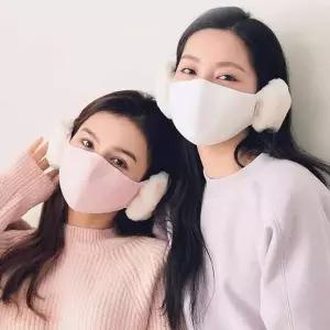 길이 조절 끈 따뜻한 털 귀마개 방한 남여공용 마스크 기모마스크