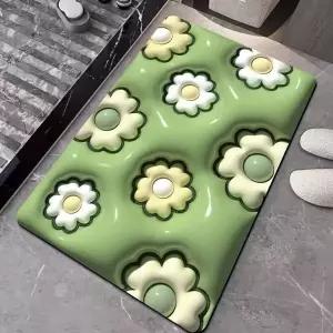 [골드스마일]보송보송 3D 착시 발매트 플라워 입체 주방매트 화장