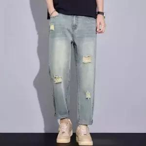 엘럽 팬츠 남사친 노랑 청 빈티지 여름 찢청 배기핏 신상 9부 원템2