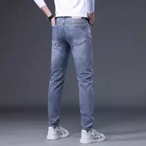 엘럽 바지 청 하계 남성용 트렌드 얇은 스판 긴 배기핏 자수 종아리 원템2