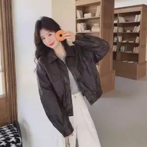 여사친 칼라 트렌디 가죽 재킷 PU 코트 쇼트 아이템 HT1