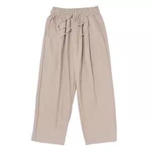 카고브로스 TWO-TUCK LINEN WIDE BANDING PANTS (BEIGE) - black 609745