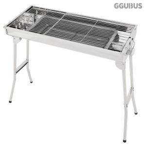꾸버스 포터블 바베큐 그릴 접이식 스텐 베이직XL 캠핑 펜션 숯불 직화 BBQ 화로