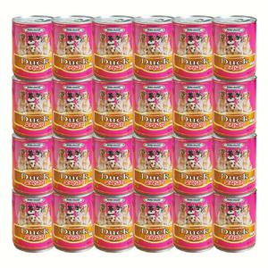 헬로도기 강아지 대용량 간식 캔 오리고기 1Box(400g x 24개)