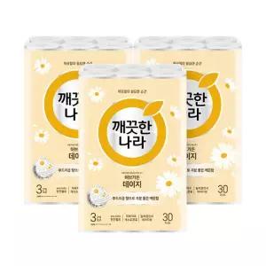 깨끗한나라 허브가든 데이지 30롤 3팩(총90롤)