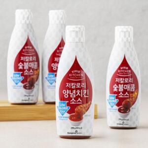 비비드키친 저칼로리 양념치킨 소스 290g x 2개 + 숯불 매콤 세트 1세트