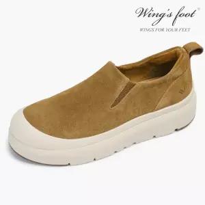 [롯데백화점]윙스풋 여성 LOON WOMENS 천연소가죽 키높이 슬립온 양털 인솔 제공 (W708042QC-W-EGR)