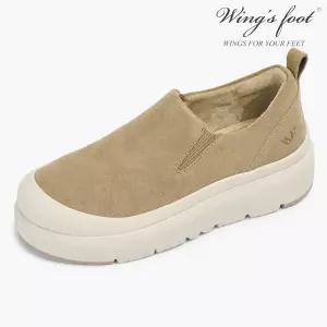 [롯데백화점]윙스풋 여성 LOON WOMENS 천연소가죽 키높이 슬립온 양털 인솔 제공 (W708118QC-W-EGR)