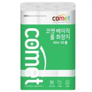 코멧 베이직 2겹 롤화장지 40m, 30개입, 1개 one option