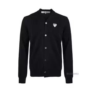 [롯데백화점]꼼데가르송 [라벨루쏘] FW24 공용 더블 하트 와펜 가디건 AX N062 051 1 BLACK