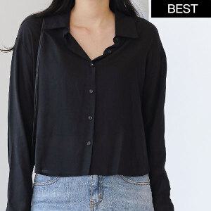 린넨 긴팔 크롭 시스루 셔츠 여자 여름 남방 2color