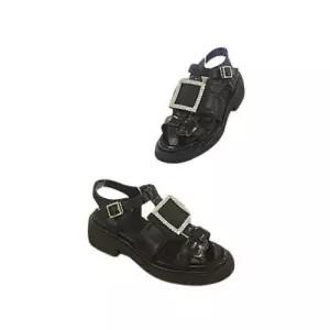 경량 컴포트 아웃솔 4cm  소가죽  데일리  컴포트  여성 보석 스트랩 샌들 c23s