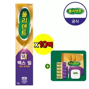 맥스씰 의치부착재 10개+미니5개+칫솔+보관함+쇼핑백