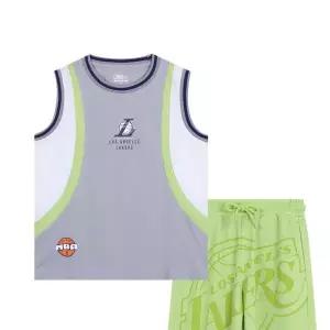 NBA NYK 컬러블록 폴리메쉬 민소매티 쇼츠세트 그레이 K232ST040P_US