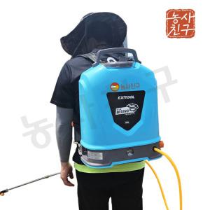 엑시툴 전동 분무기 20L 자동 충전식 화초 비료 농약 살포기 방역기 충전 고압 세차