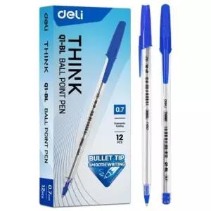 고품질 DELI EQ1 투명바디 볼펜 0.7mm 흑 샤프 필기 수정테이프 (WFGO8M2)