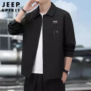 JEEP SPIRIT 2025년 신상 남성 캐주얼 재킷 봄 가을 카라넥 버튼 캐주얼 코트