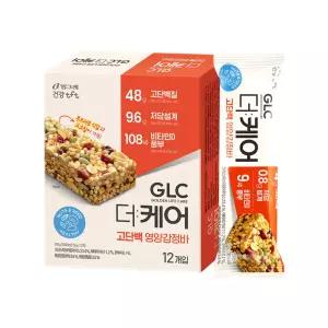 [G] 빙그레 GLC 더케어 고단백 영양강정바 240g (12입) / 에너지바 영양간식 견과바 저당간식