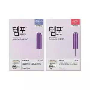 템포 오리지널 탐폰 레귤러 (20입), 1개 + 슈퍼 (20입), 1개